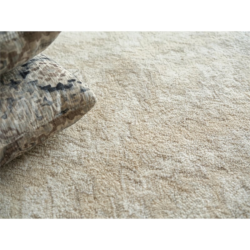 Bargello Hand-Tufted New Zealand Wool Beige 5'x8' Area Rug