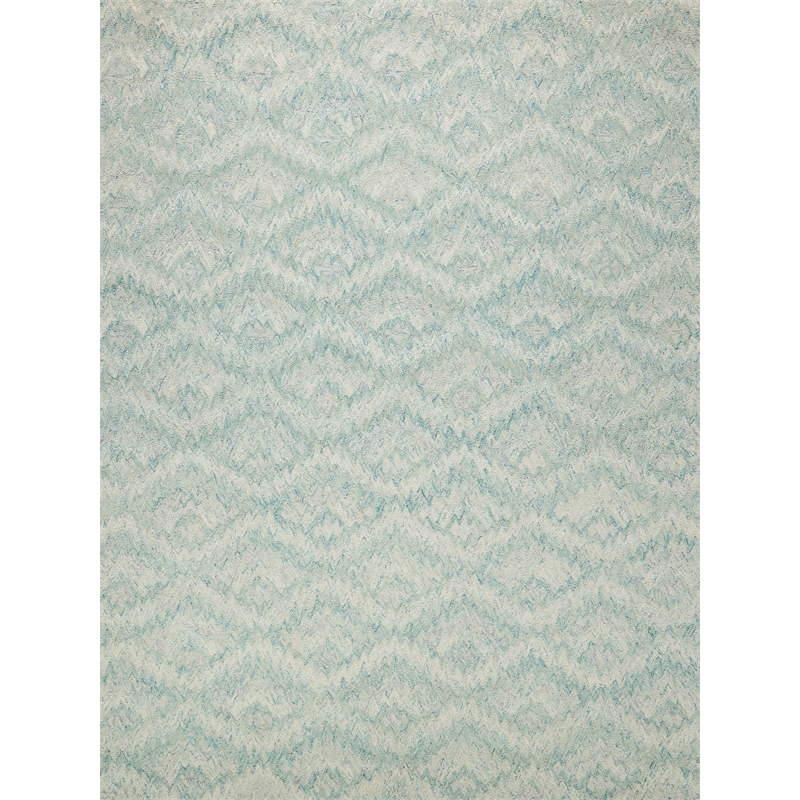 Bargello Hand-Tufted New Zealand Wool Turquoise 14'x18' Area Rug