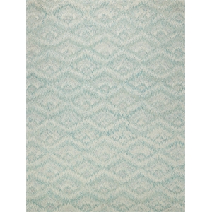 Bargello Hand-Tufted New Zealand Wool Turquoise 5'x8' Area Rug
