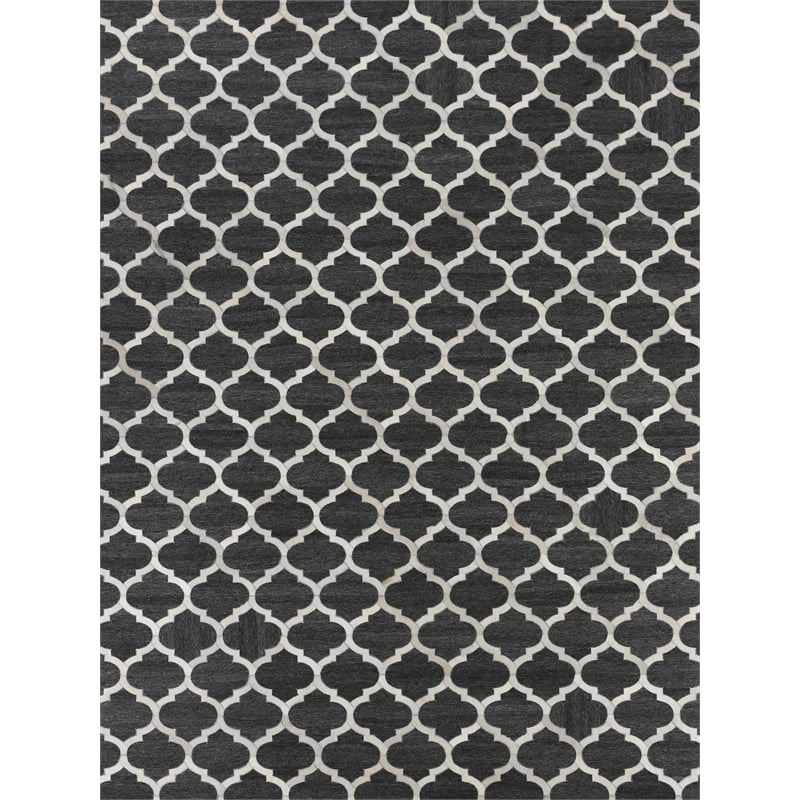 Berlin Hand-Tufted Leather/Viscose Charcoal/Ivory 11'6