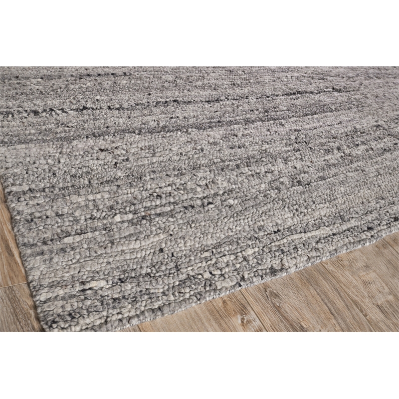 Borelli Handloomed New Zealand Wool Light Gray 2'x3' Area Rug
