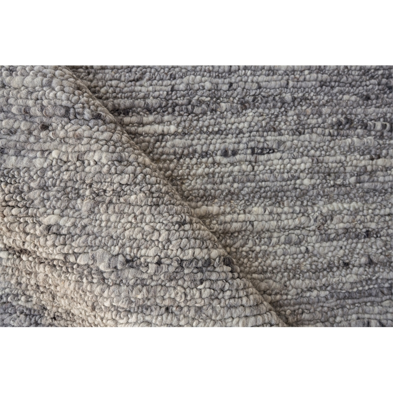 Borelli Handloomed New Zealand Wool Light Gray 2'x3' Area Rug
