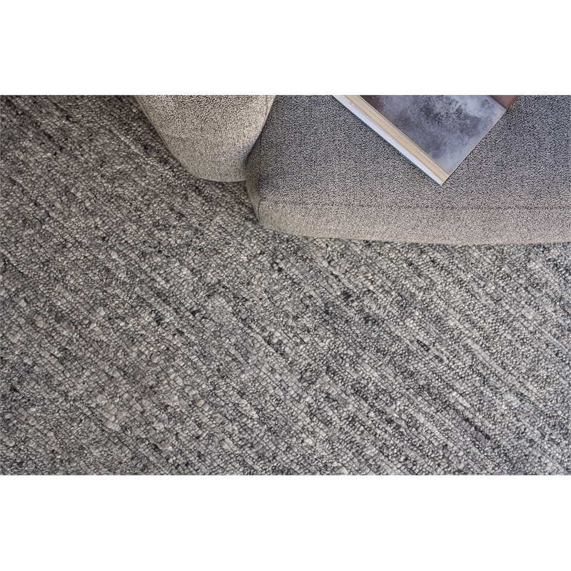 Borelli Handloomed New Zealand Wool Light Gray 2'x3' Area Rug