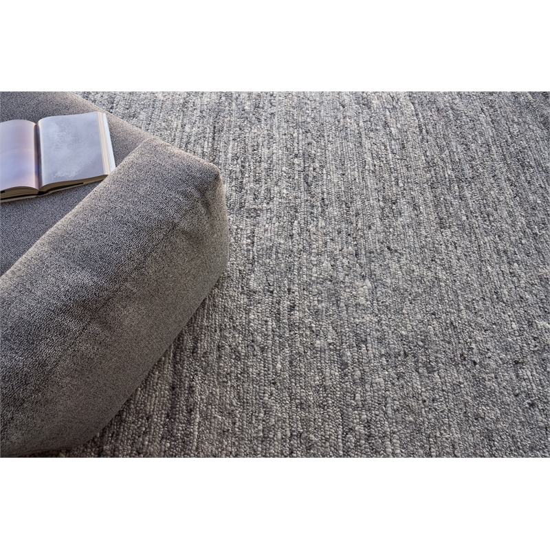 Borelli Handloomed New Zealand Wool Light Gray 2'x3' Area Rug