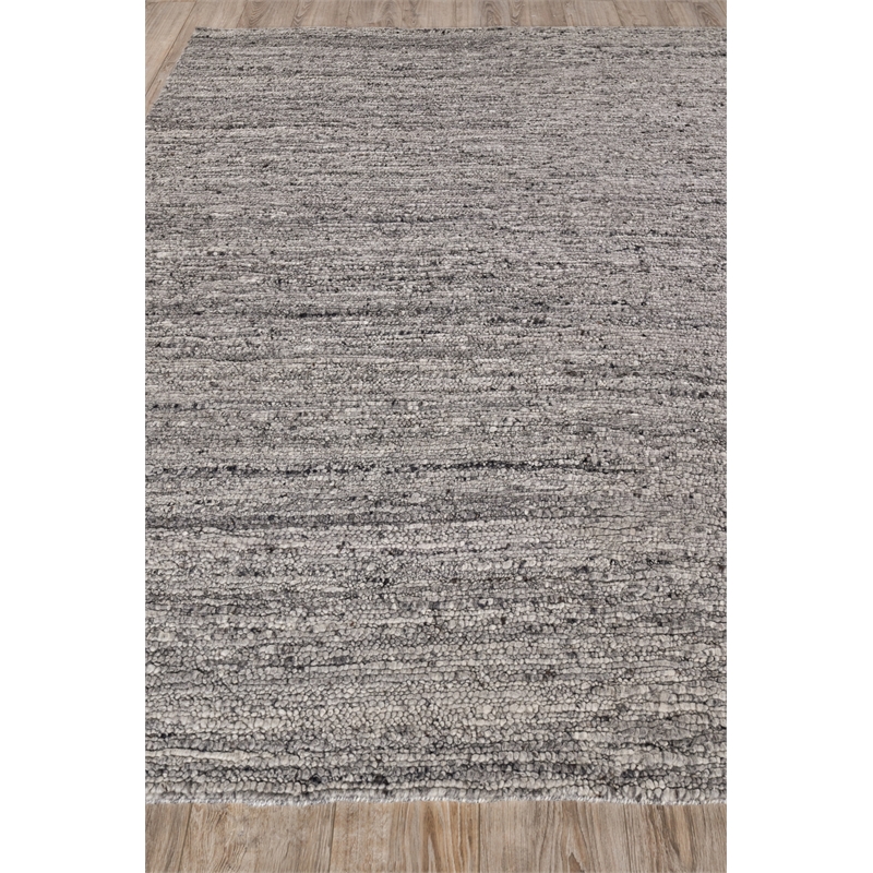 Borelli Handloomed New Zealand Wool Light Gray 6'x9' Area Rug