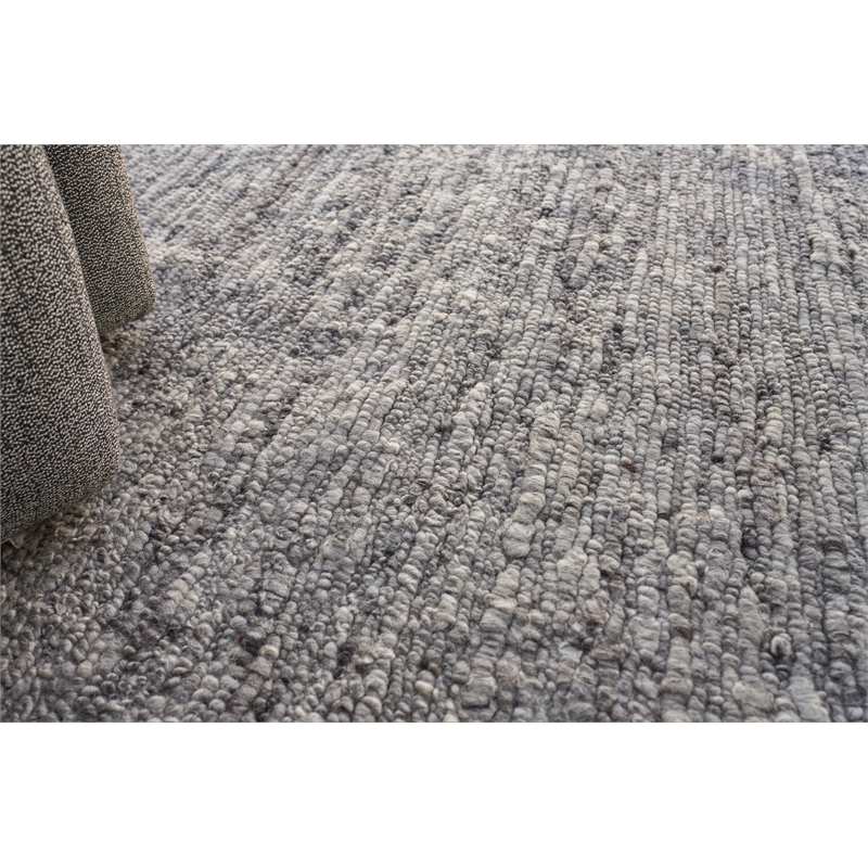 Borelli Handloomed New Zealand Wool Light Gray 6'x9' Area Rug