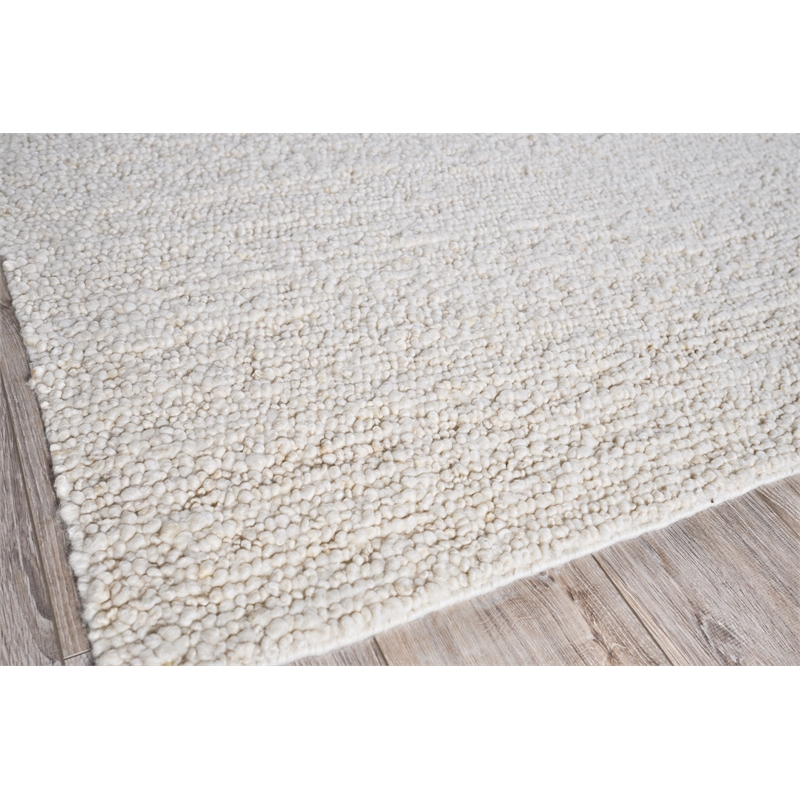 Borelli Handloomed New Zealand Wool Ivory 2'x3' Area Rug