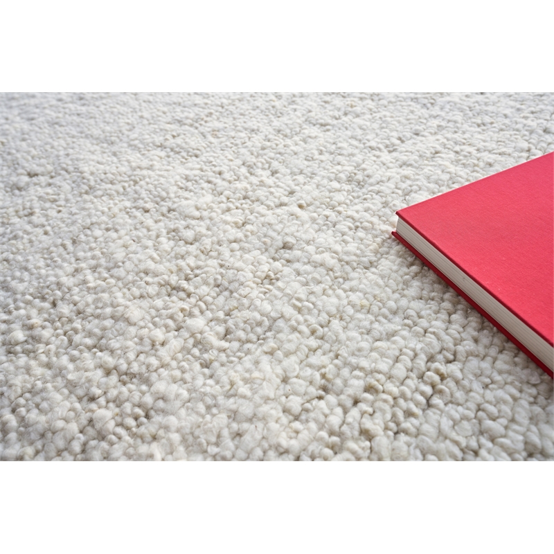 Borelli Handloomed New Zealand Wool Ivory 2'x3' Area Rug