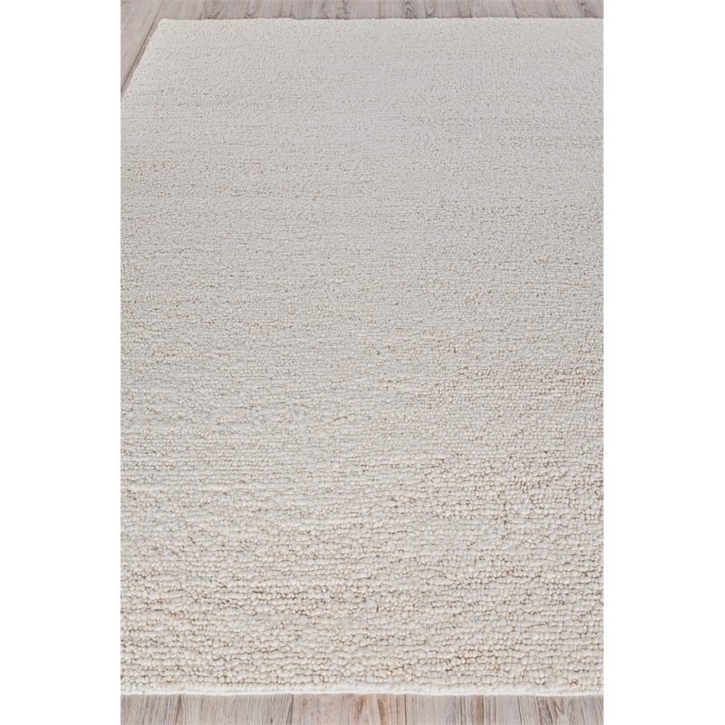 Borelli Handloomed New Zealand Wool Ivory 6'x9' Area Rug