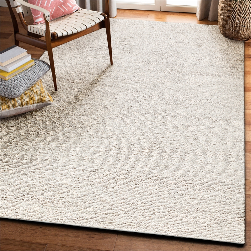 Borelli Handloomed New Zealand Wool Ivory 8'x10' Area Rug