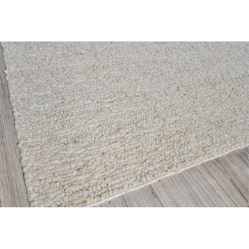 Borelli Handloomed New Zealand Wool Beige 9'x12' Area Rug