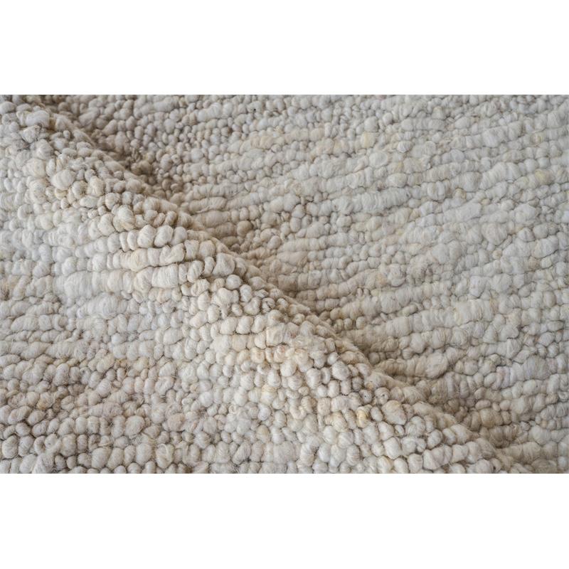 Borelli Handloomed New Zealand Wool Beige 9'x12' Area Rug