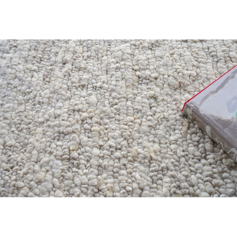 Borelli Handloomed New Zealand Wool Beige 9'x12' Area Rug