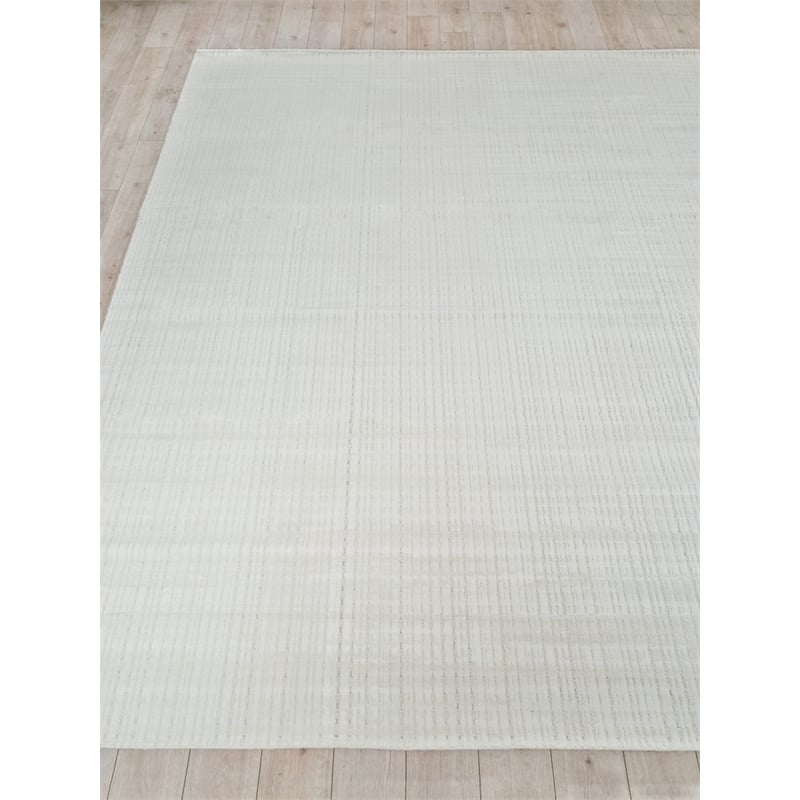 Cabrini Modern Handloomed Silky Nylon White 15'x20' Area Rug