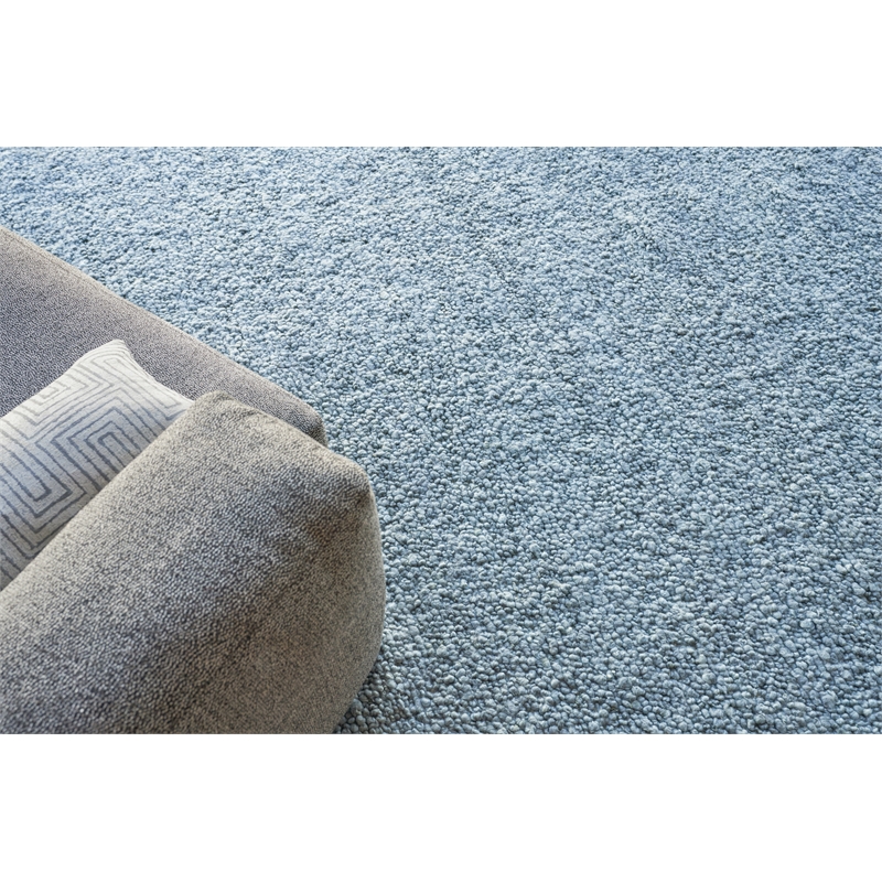 Borelli Handloomed New Zealand Wool Light Blue 9'x12' Area Rug