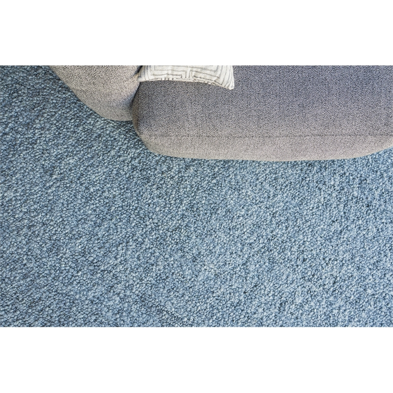 Borelli Handloomed New Zealand Wool Light Blue 9'x12' Area Rug