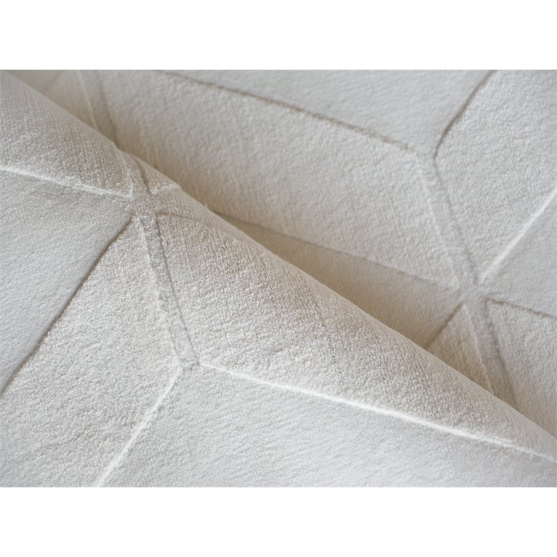 Brunello Modern Handloomed Silky Nylon White 6'x9' Area Rug