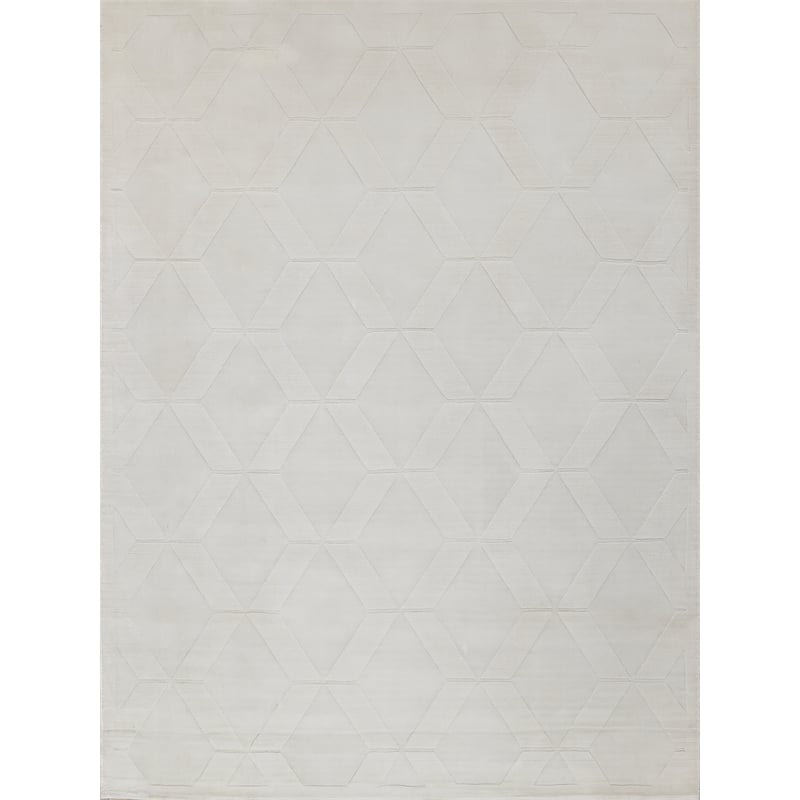 Brunello Modern Handloomed Silky Nylon White 6'x9' Area Rug
