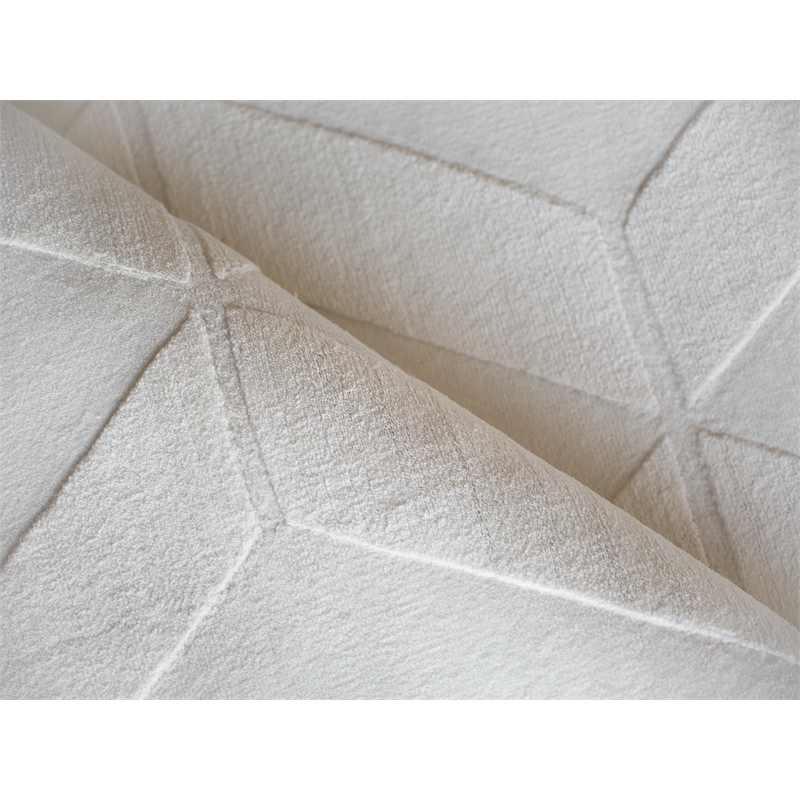 Brunello Modern Handloomed Silky Nylon White 8'x10' Area Rug