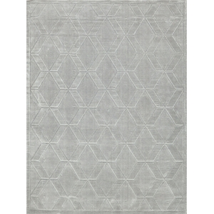 Brunello Modern Handloomed Silky Nylon Light Silver 10'x14' Area Rug