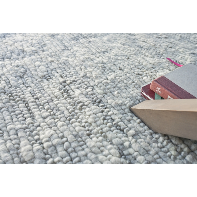 Borelli Handloomed New Zealand Wool Silver 9'x12' Area Rug