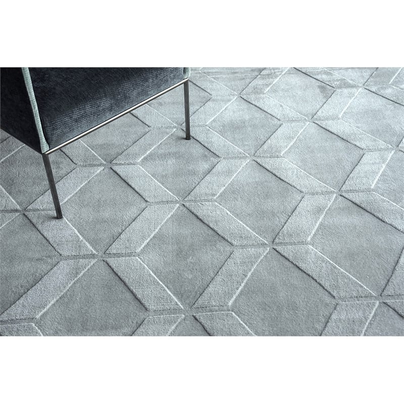 Brunello Modern Handloomed Silky Nylon Light Silver 6'x9' Area Rug