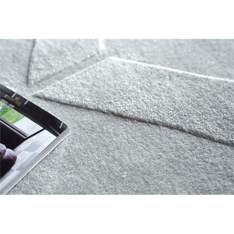 Brunello Modern Handloomed Silky Nylon Light Silver 6'x9' Area Rug