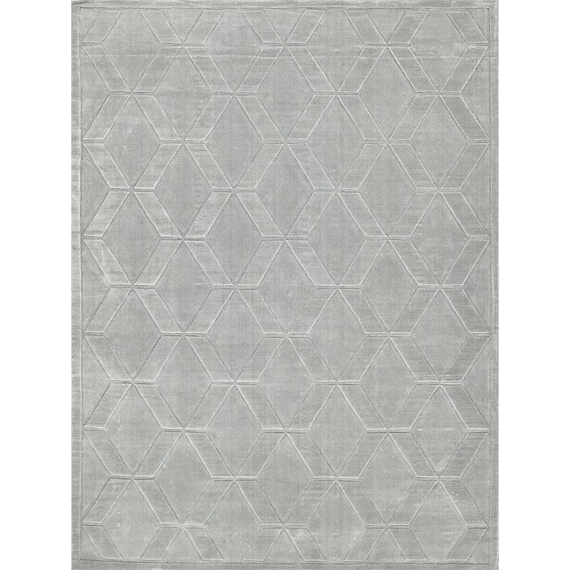 Brunello Modern Handloomed Silky Nylon Light Silver 6'x9' Area Rug