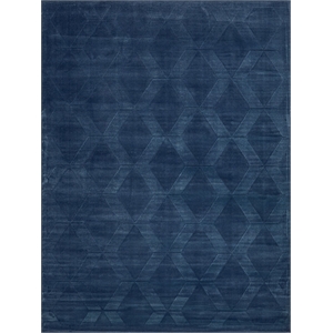 Brunello Modern Handloomed Silky Nylon Navy 10'x14' Area Rug
