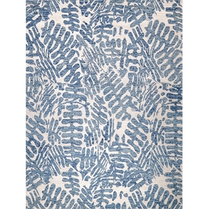 Botanica Hand-Tufted New Zealand Wool Blue/Ivory 6'x9' Area Rug