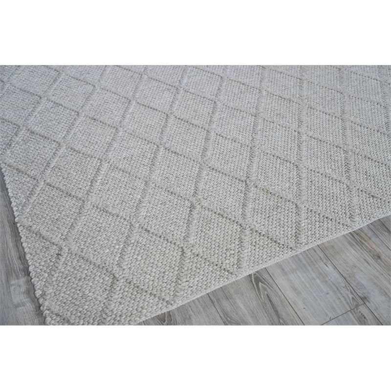 Brentwood Flatweave Wool/Viscose Silver 9'x12' Area Rug
