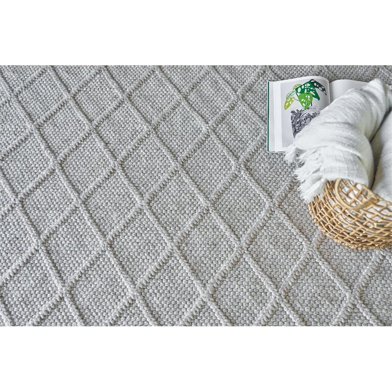 Brentwood Flatweave Wool/Viscose Silver 9'x12' Area Rug