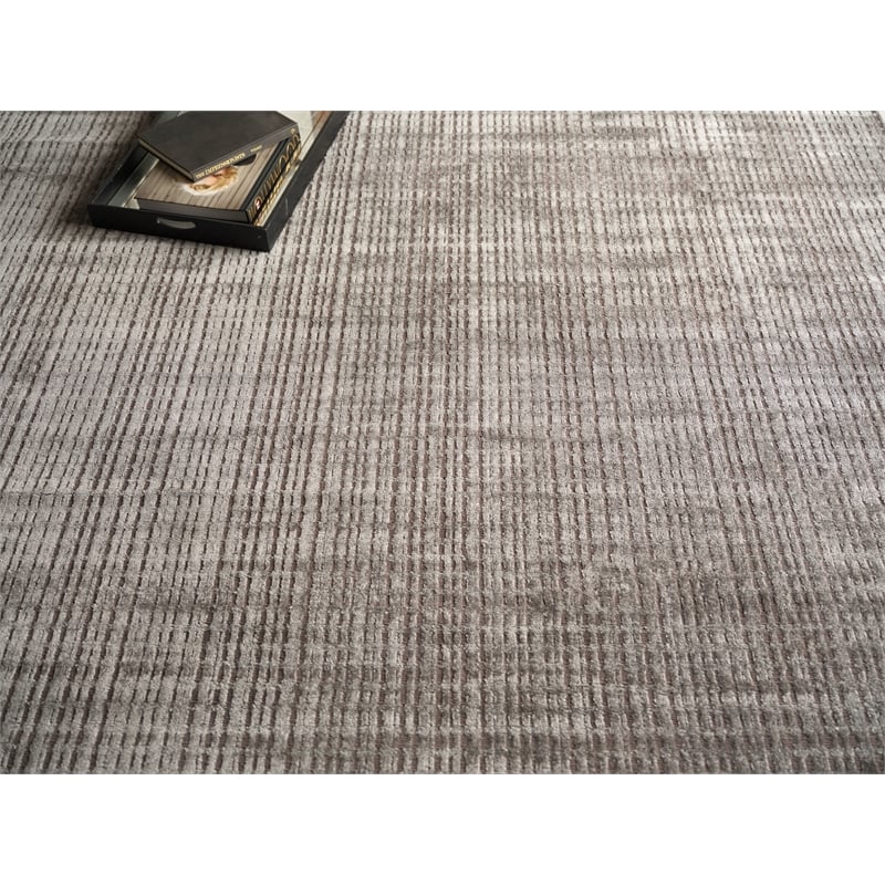 Cabrini Modern Handloomed Silky Nylon Brown 4'x6' Area Rug
