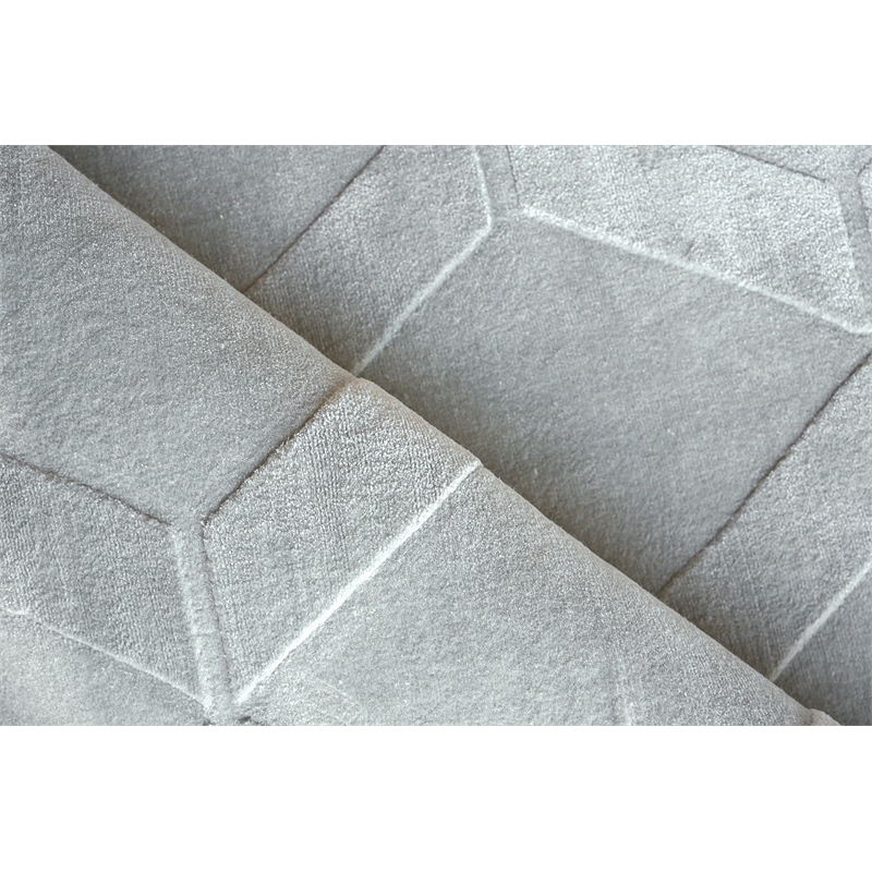 Brunello Modern Handloomed Silky Nylon Light Silver 4'x6' Area Rug