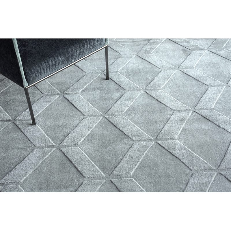 Brunello Modern Handloomed Silky Nylon Light Silver 4'x6' Area Rug