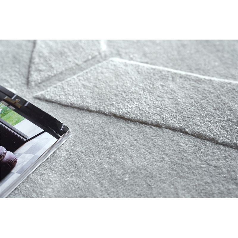 Brunello Modern Handloomed Silky Nylon Light Silver 4'x6' Area Rug