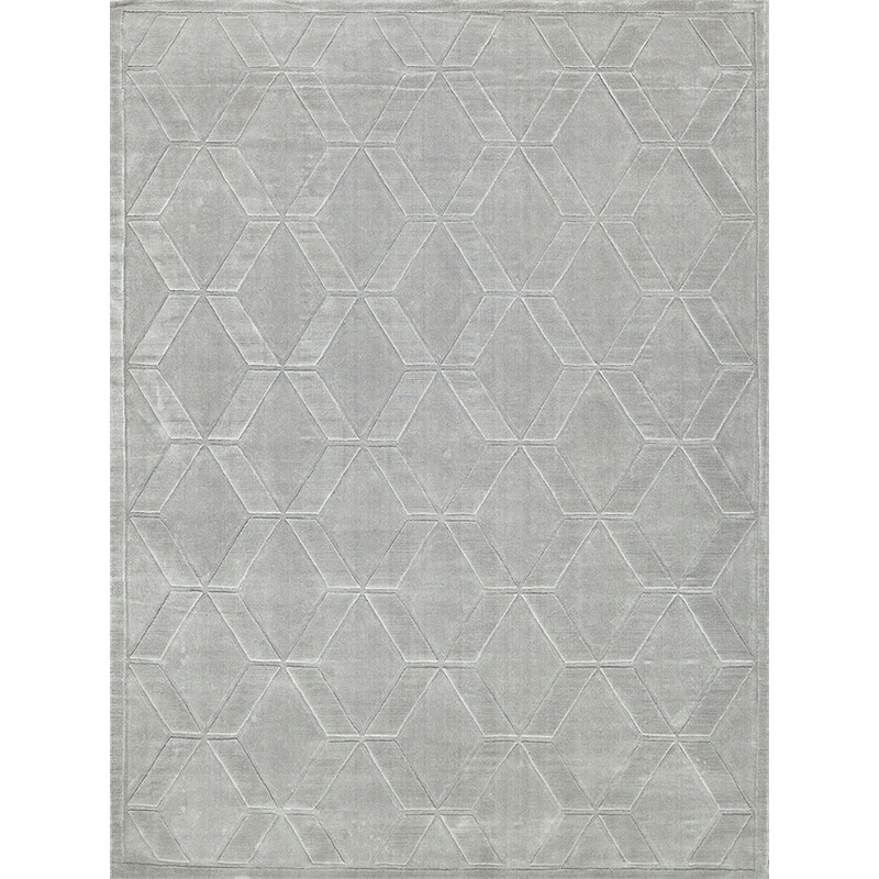 Brunello Modern Handloomed Silky Nylon Light Silver 4'x6' Area Rug