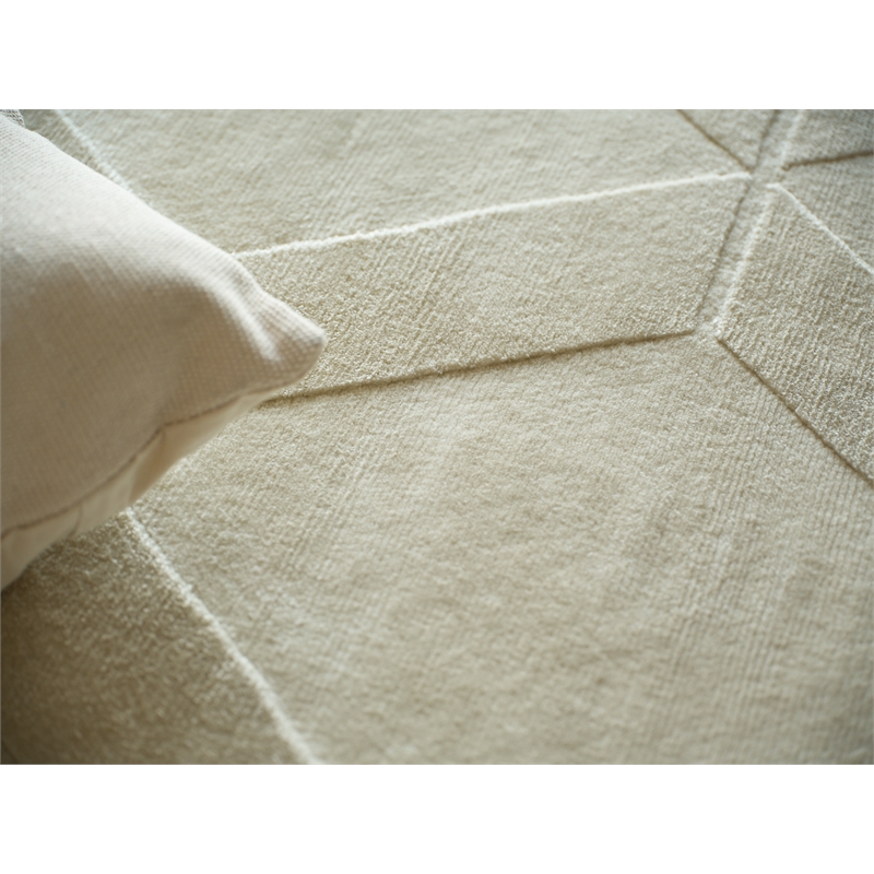 Brunello Modern Handloomed Silky Nylon Light Beige 4'x6' Area Rug