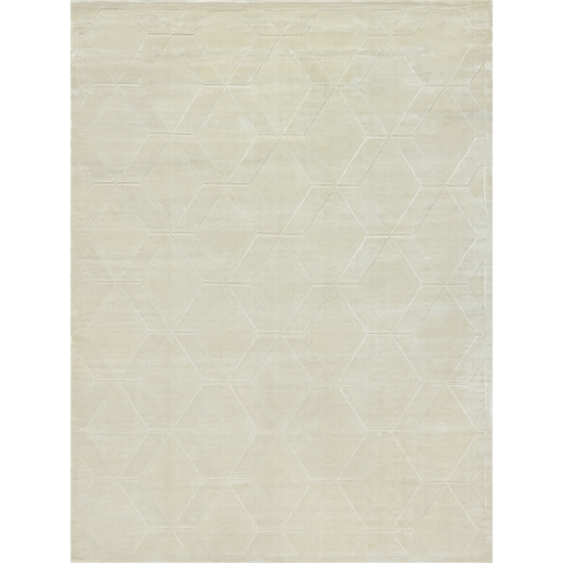 Brunello Modern Handloomed Silky Nylon Light Beige 4'x6' Area Rug