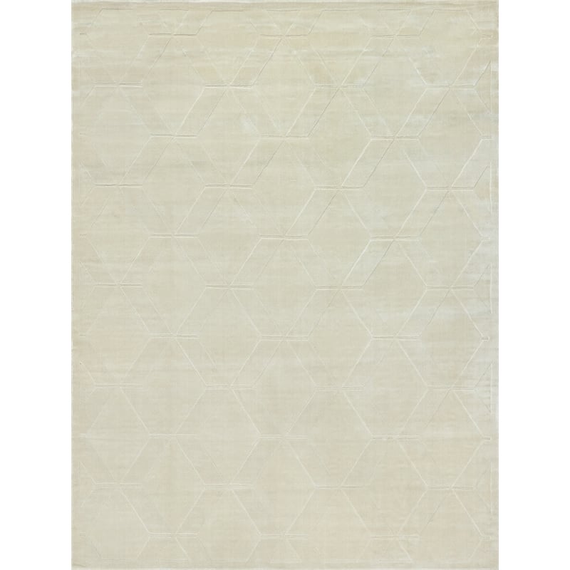 Brunello Modern Handloomed Silky Nylon Light Beige 6'x9' Area Rug