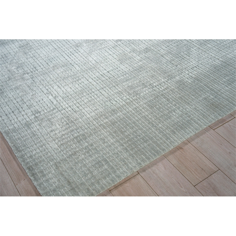 Cabrini Modern Handloomed Silky Nylon Light Silver 10'x10' Square Area Rug