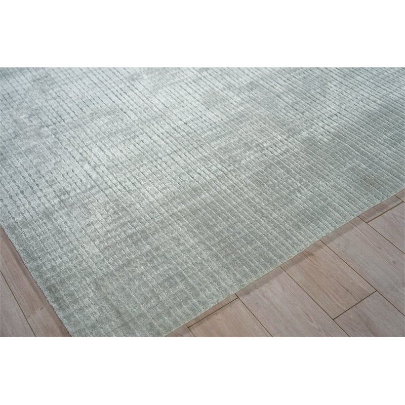 Cabrini Modern Handloomed Silky Nylon Light Silver 14'x14' Square Area Rug
