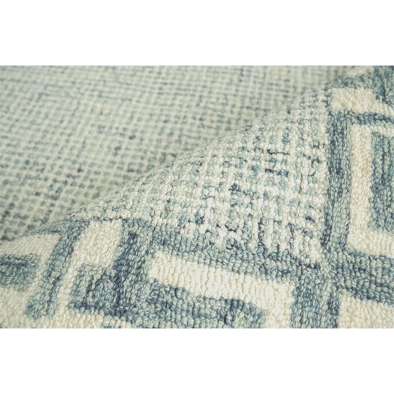 Caprice Hand-Tufted New Zealand Wool Aqua 5'x8' Area Rug
