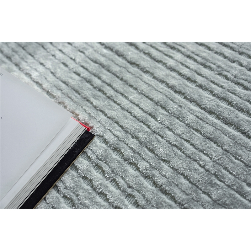 Cabrini Modern Handloomed Silky Nylon Light Silver 15'x20' Area Rug