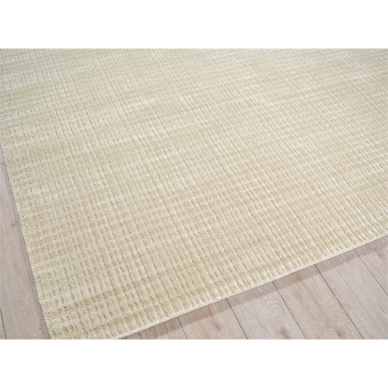 Cabrini Modern Handloomed Silky Nylon Light Beige 6'x9' Area Rug