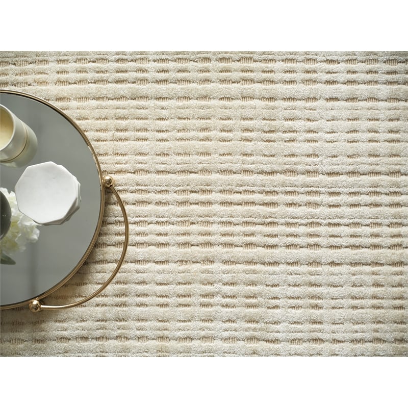 Cabrini Modern Handloomed Silky Nylon Light Beige 6'x9' Area Rug