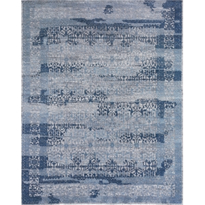 Cadence Hand-Knotted Wool/Bamboo Silk Light Blue 10'x14' Area Rug