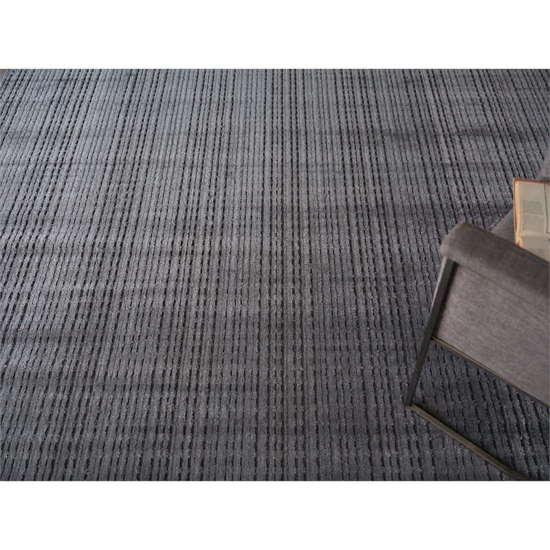 Cabrini Modern Handloomed Silky Nylon Gray 2'x3' Area Rug