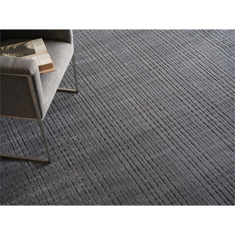 Cabrini Modern Handloomed Silky Nylon Gray 4'x6' Area Rug
