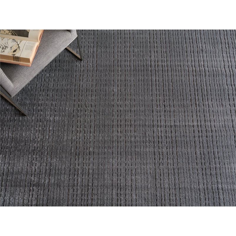 Cabrini Modern Handloomed Silky Nylon Gray 4'x6' Area Rug